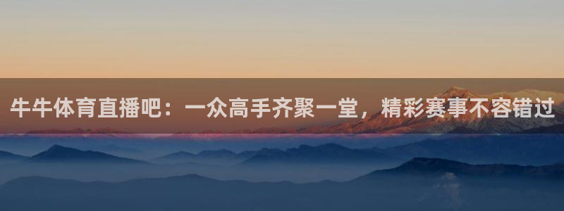 牛牛体育直播吧：一众高手齐聚一堂，精彩赛事不容错过
